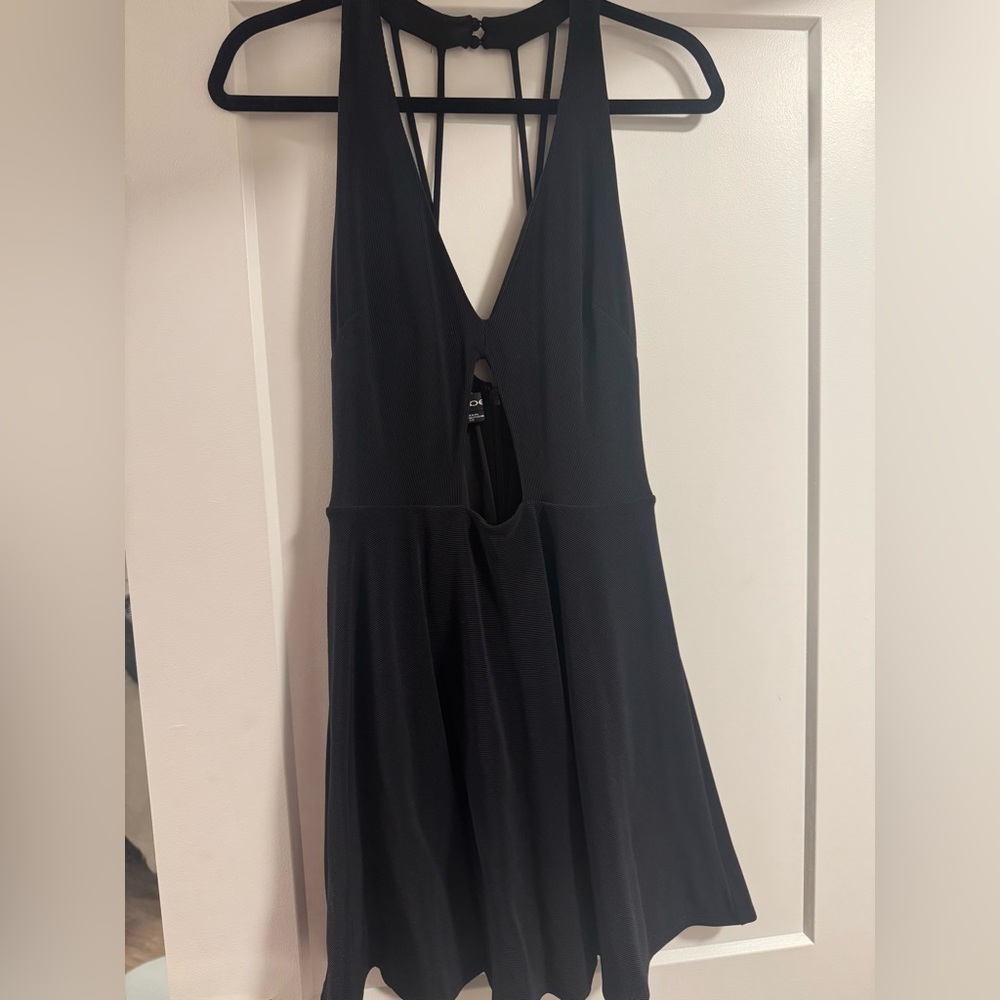 Bebe Black Cutout Skater Dress - Picture 3 of 9